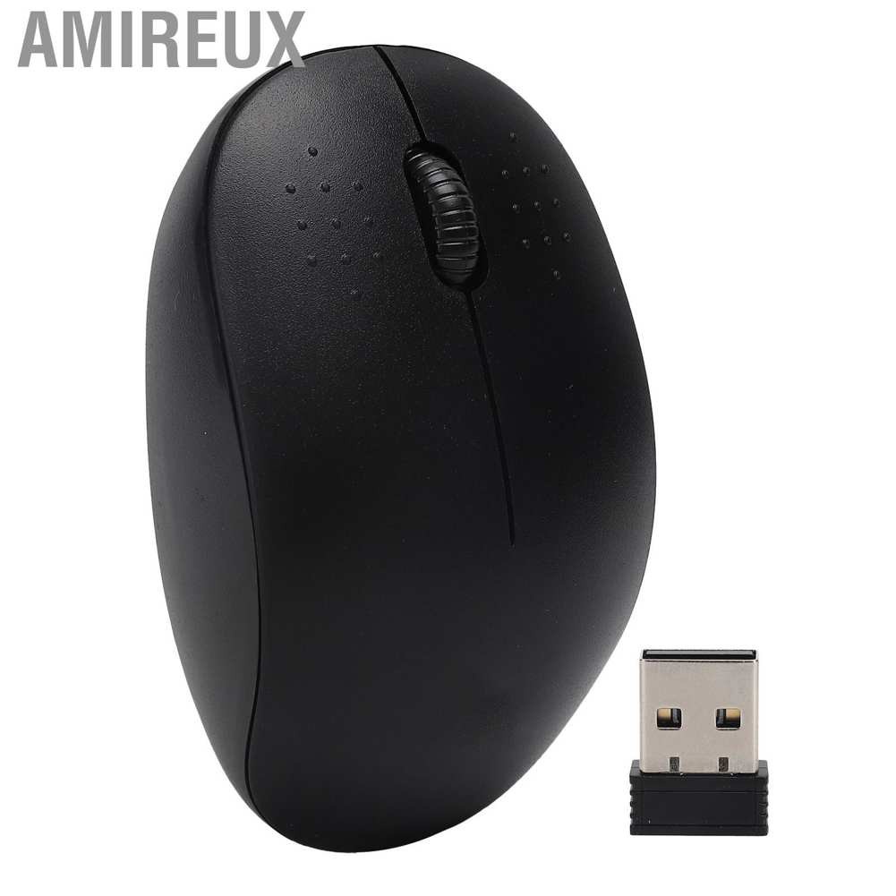 Amireux Wireless Mouse Plug‑in Optical Desktop Computer External Device with USB Receiver 2.4GHz