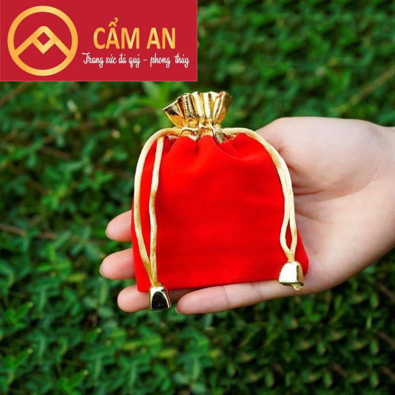 Túi Nhung Màu Đỏ Có Dây Rút Để Đựng Vòng, Trang Sức, Bi Lăn Tay