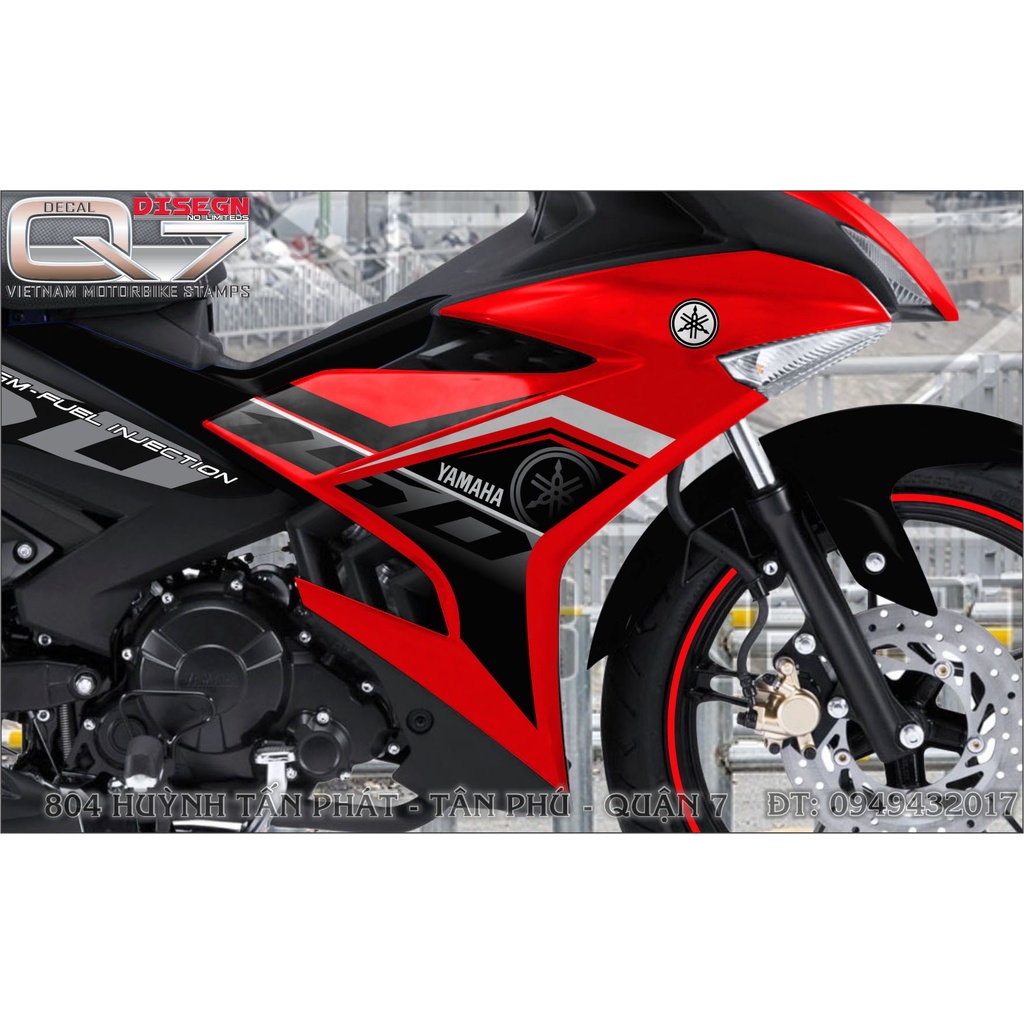 TEM RỜI EXCITER 150 ĐỎ ĐEN