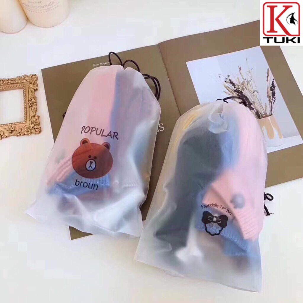 Túi 10 đôi vớ, tất cổ ngắn hình gấu nhiều màu sắc - siêu dễ thương
