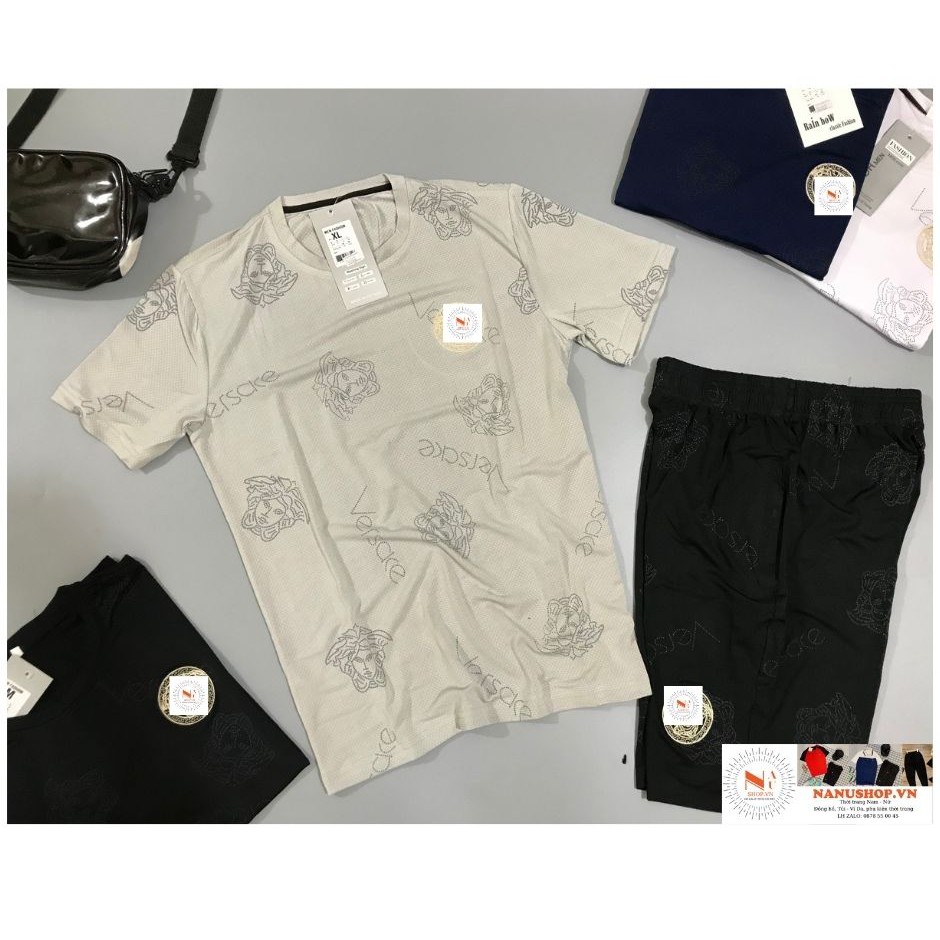 Bộ Thể Thao Nam  ❤FreeShip❤ Cộc Tay Cổ TRÒN Chất polo Co Giãn 4 chiều Thấm Hút Mồ Hôi Form Body | BigBuy360 - bigbuy360.vn