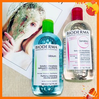Nước Tẩy Trang Bioderma H2O 500ml Créaline Hồng, Sébium Xanh đủ bill
