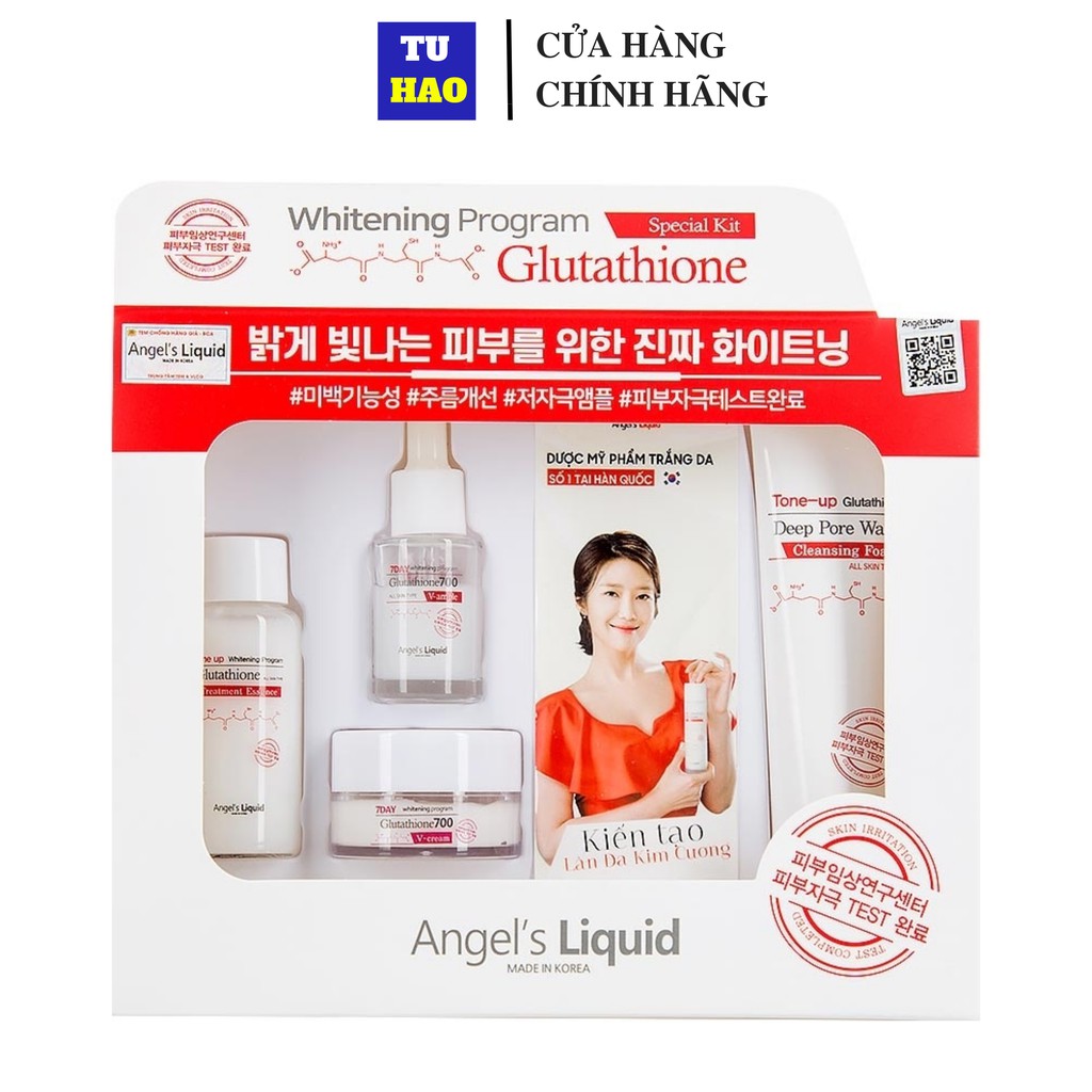 Bộ Kit Angel's Liquid 7Day Dưỡng Sáng Da, Mờ Thâm Nám 4 Món Whitening Program Glutathione Special Kit
