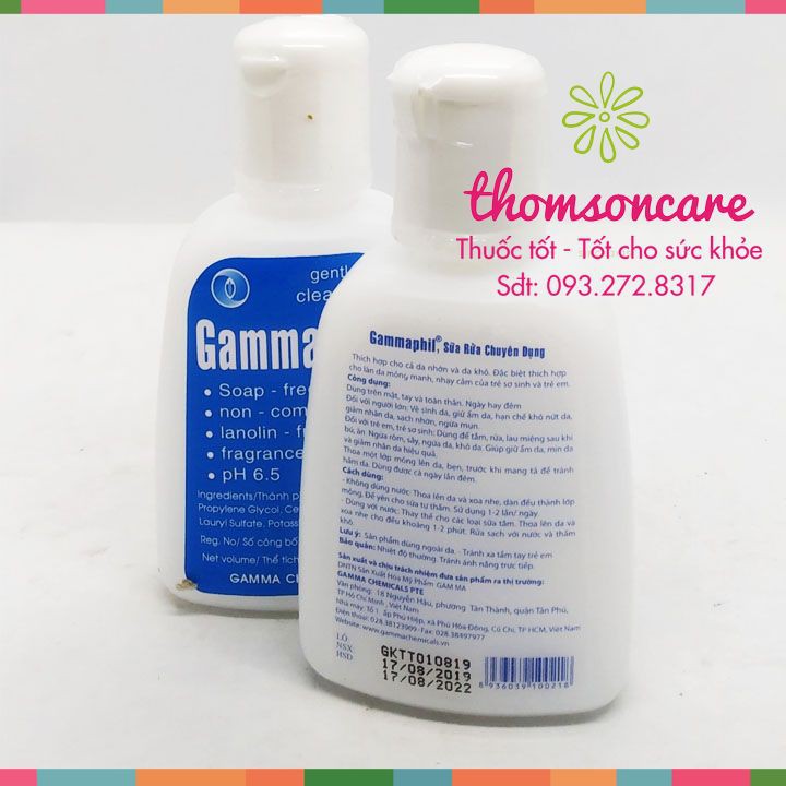 Sữa rửa mặt Gammaphil - Dùng được cho cả da nhờn và da khô - Chai 125ml - Chai 500ml | BigBuy360 - bigbuy360.vn
