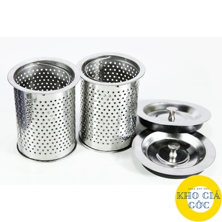 Bộ Giỏ Lọc Rác + Nắp Đậy Bồn Rửa Chén Bằng Inox cao cấp