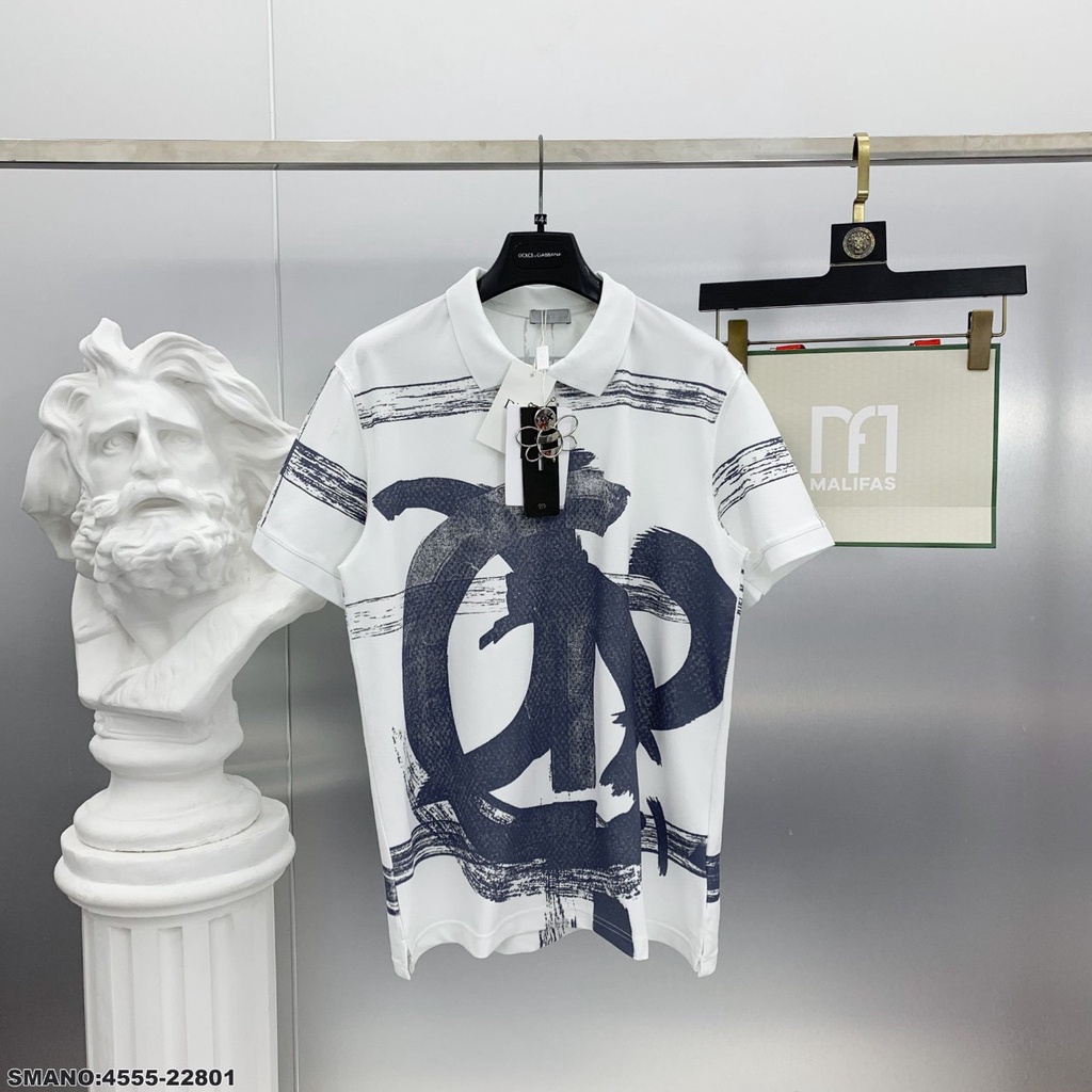 Áo thun nam polo ngắn tay giá rẻ mẫu mới in chữ 3D thời trang, vải cotton co giãn VBSHOP016
