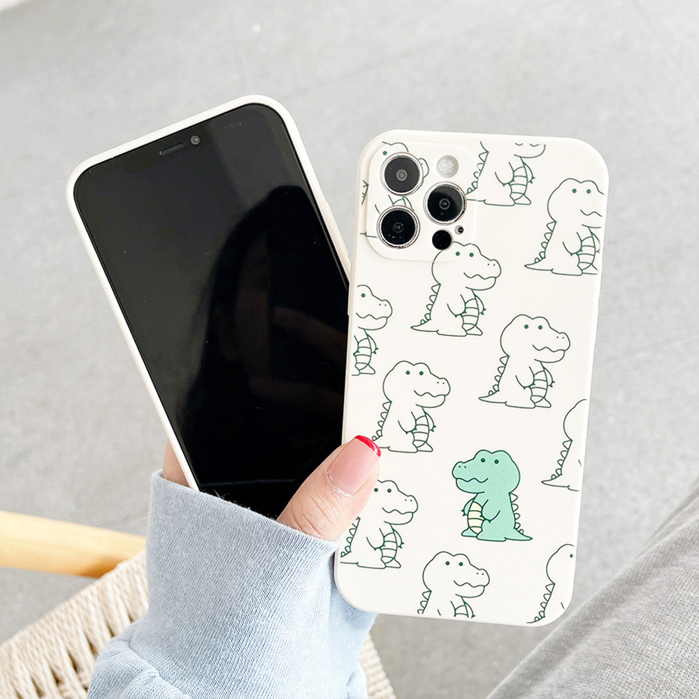 Ốp điện thoại chất liệu nhựa TPU dẻo chống sốc hình khủng long hoạt hình cho IPhone 12 11 Pro Max X Xs Max XR 8 7 | BigBuy360 - bigbuy360.vn