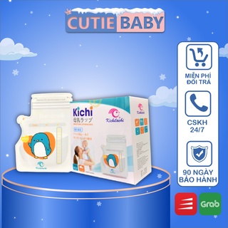Túi Trữ Sữa Có Vòi Khóa Zip Kichilachi Chính Hãng Hộp 50 Túi 250ml Cho Bé Trai, Bé gái, Trẻ Sơ Sinh - CutieBaby [129]