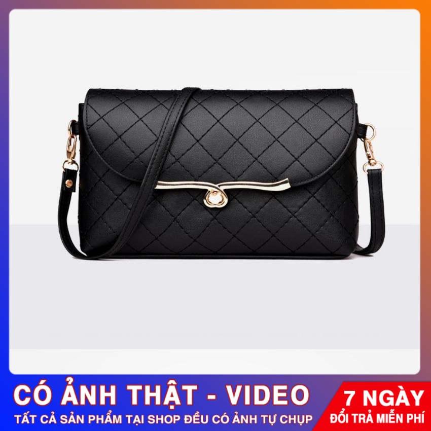 Túi Xách Đeo Chéo Nữ Đẹp Được Trần Đường Chỉ May Hình Quả Trám, Phù Hợp Đi Chơi, Đi Làm, Đi Dạo Phố Vn005
