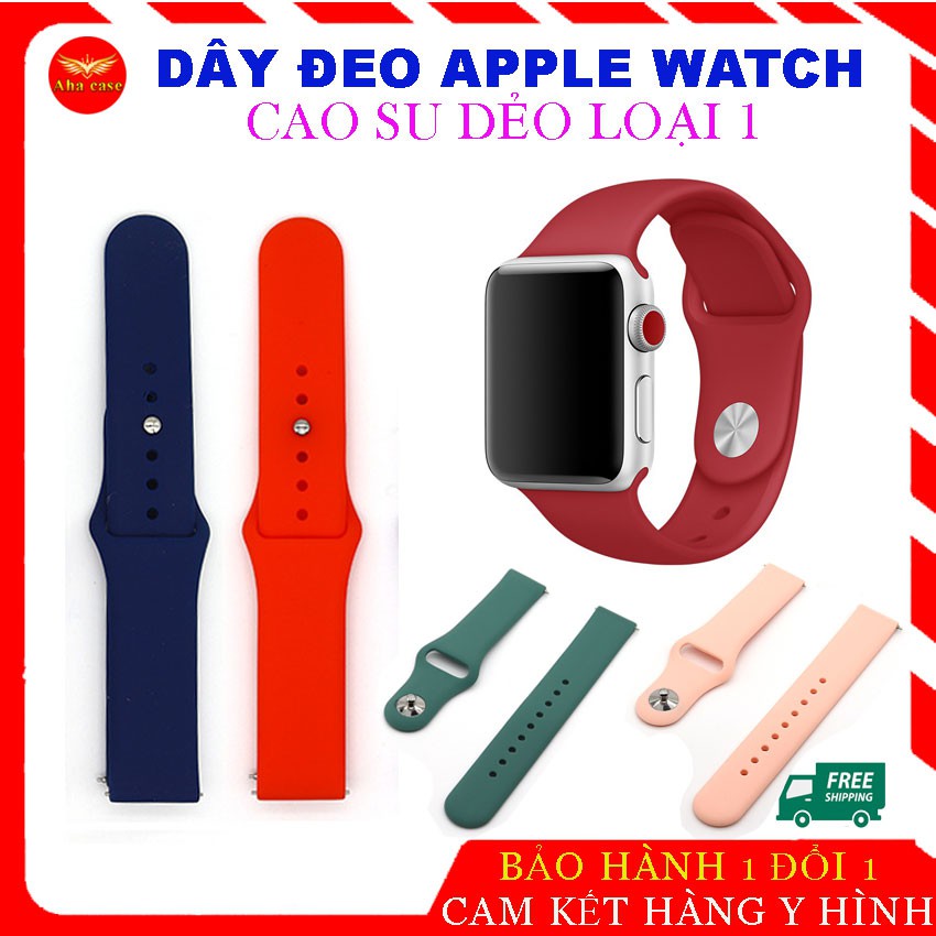 Dây Đeo Apple Watch Cao Su Cao Cấp - Dây Đồng Hồ Thông Minh Silicon Mềm AW Series 6/5/4/3/2/1 SE 38mm/40mm/42mm/44mm