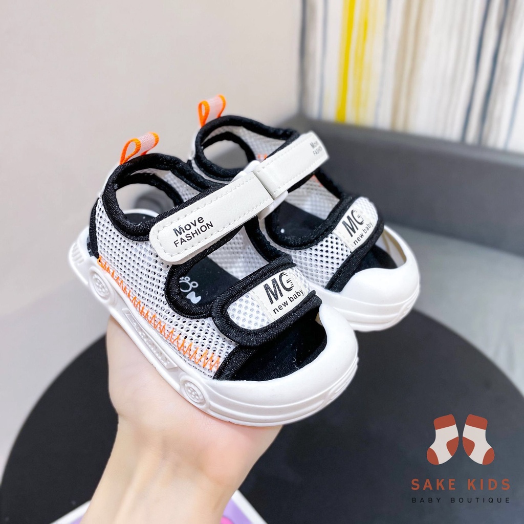 Dép sandal tập đi bé trai bé gái mũi chống vấp quai dán phối lưới chính hàng MG new Baby dễ thương chống trơn trượt M868