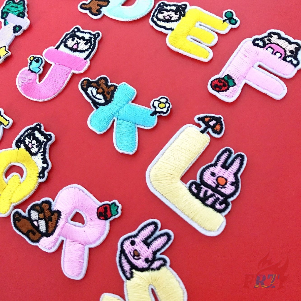 ☸ Cartoon Letter Patch ☸ 1Pc Diy Sew On Iron On Badges Patches Apparel Applique