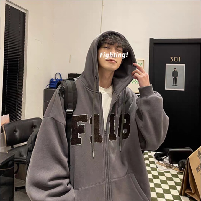 Áo Hoodie Dáng Rộng In Chữ Phong Cách Hàn Quốc Thời Trang Cho Nam