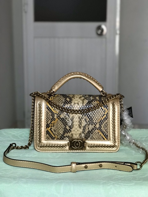 Túi xách nữ, xách tay đeo chéo boy da rắn cực đẹp size 20,25cm handmade | BigBuy360 - bigbuy360.vn
