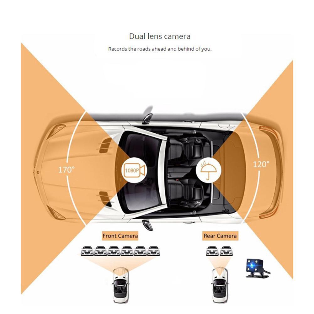 Máy quay hành trình hai ống kính màn hình FHD 1080P DVR 4" tầm nhìn đêm cho ô tô | BigBuy360 - bigbuy360.vn