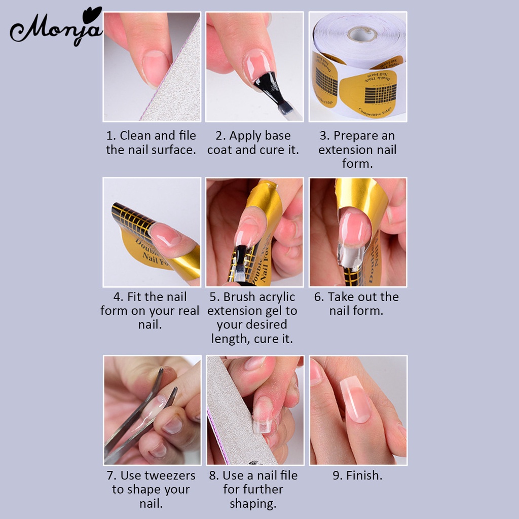 Gel đắp nối dài móng tay MONJA nhanh chóng nhiều màu sắc tùy chọn 15ml