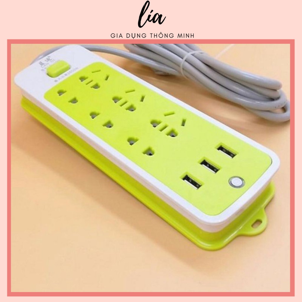 Ổ CẮM ĐIỆN CHỐNG GIẬT 3USB 6 PHÍCH