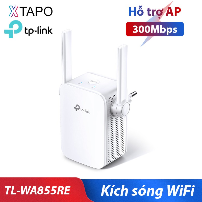 Bộ kích sóng WIFI TP-Link TL-WA855RE chuẩn N tốc độ 300Mbps hỗ trợ AP (Hoạt động với tất cả router) - Hàng Chính Hãng