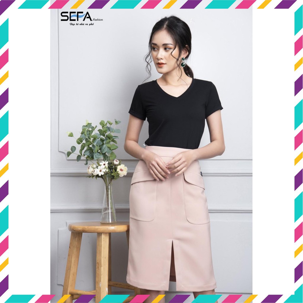 [Cao cấp/Dự tiệc/Sang trọng] Chân váy bút chì phối túi SF003201 (Đẹp nhất, Giá rẻ) | BigBuy360 - bigbuy360.vn