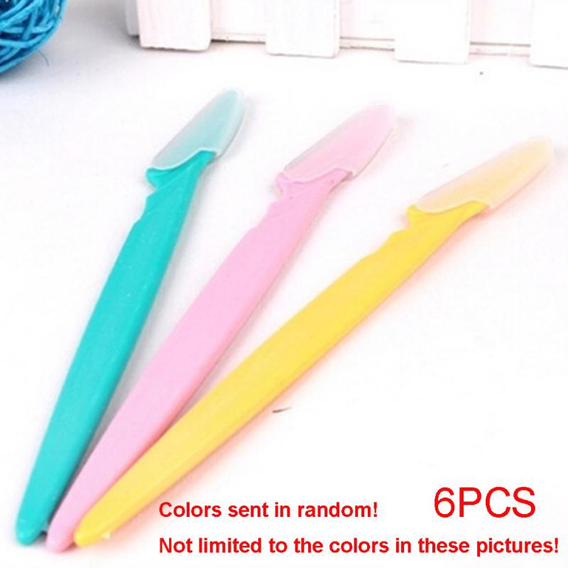 Bộ 6 dao cạo lông mày màu sắc ngẫu nhiên tiện dụng