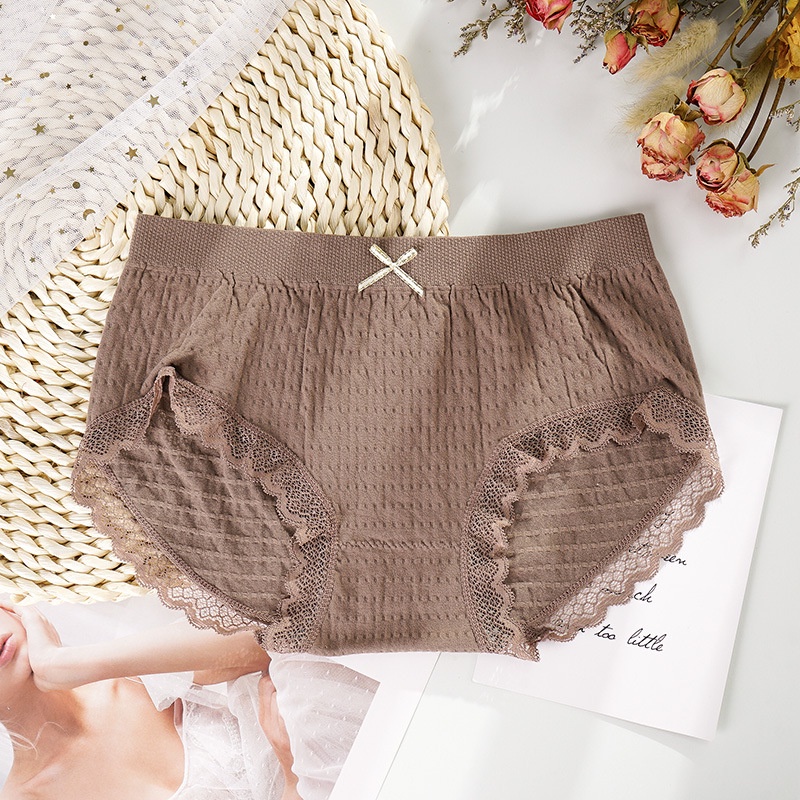 SET 3 Quần lót cao cấp chất cotton kiểu dáng sexy viền ren kháng khuẩn xuất nhật LOTNU07