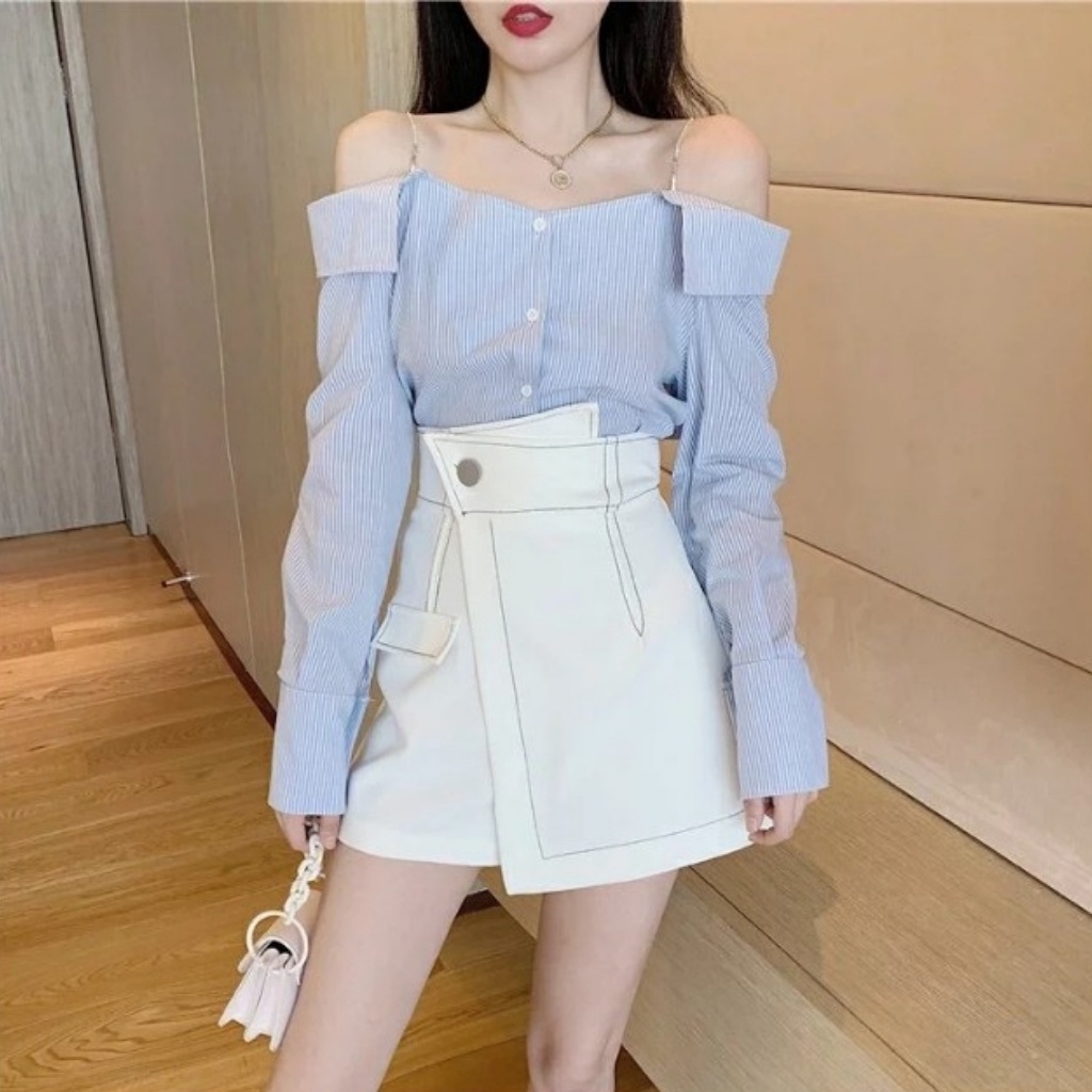 Chân Váy Chữ A Cạp Chéo Cao Cấp Phong Cách Hàn Quốc Siêu Hot | BigBuy360 - bigbuy360.vn