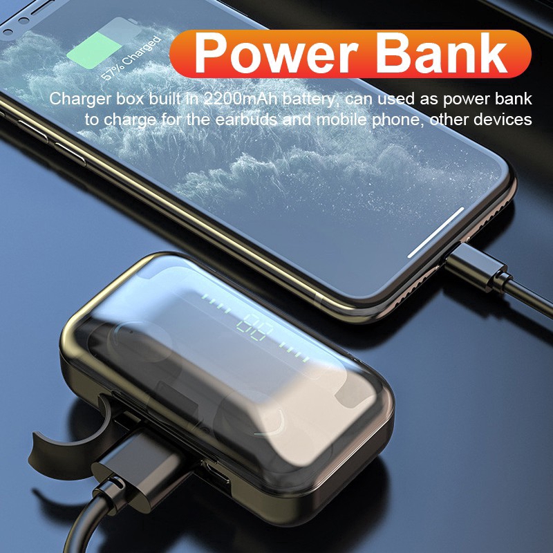 Tai nghe kết nối bluetooth 5.0 không dây F9-5 TWS có micro và phụ kiện | BigBuy360 - bigbuy360.vn