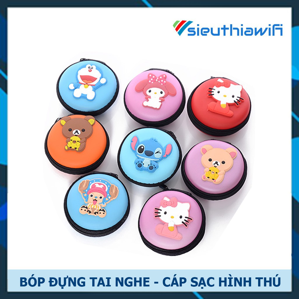 Bóp Đựng Sạc, Tai Nghe Tròn Hình Thú