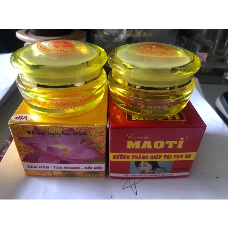 Kem cặp Maoti bông sen ngày đêm ngừa nám tàn nhang dưỡng trắng