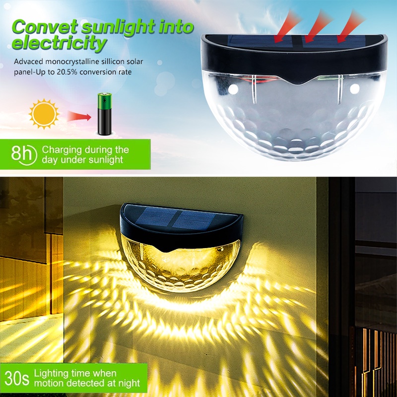 1 Đèn Led 6 Bóng Năng Lượng Mặt Trời Chống Thấm Nước Trang Trí Sân Vườn