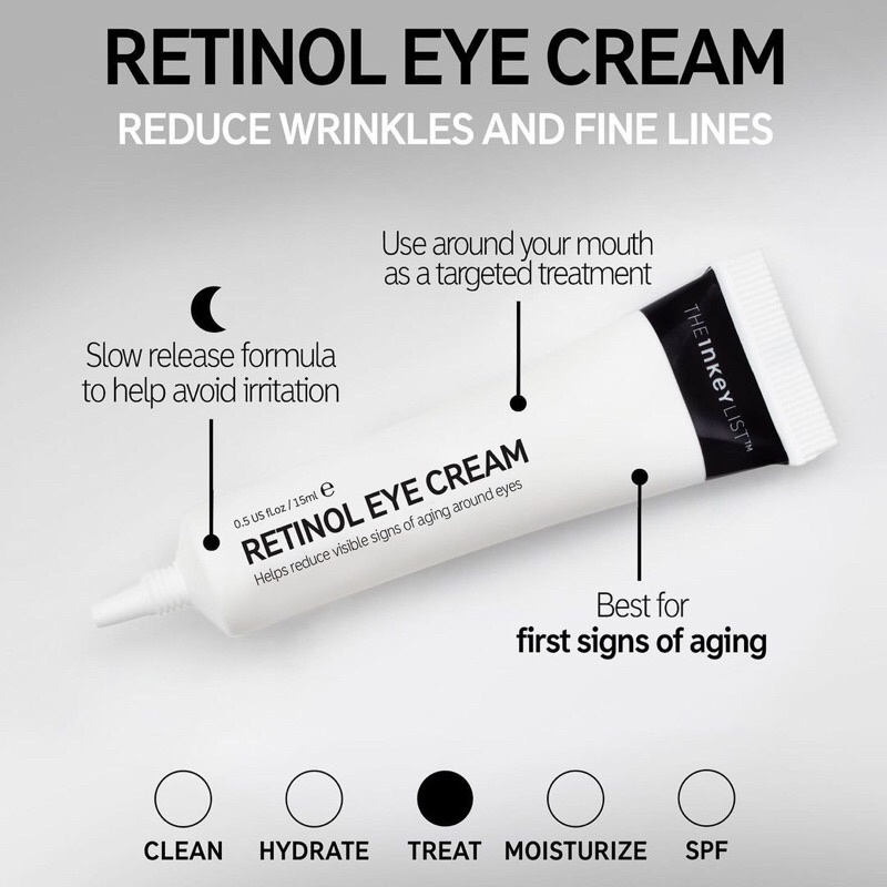 (Bill US) Kem dưỡng mắt The INKEY List Retinol Eye Cream 15ml