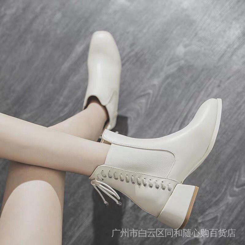 Giày Bốt Martin Mỏng Gót Cao Vừa Thời Trang Mùa Thu 2021 Cho Nữ