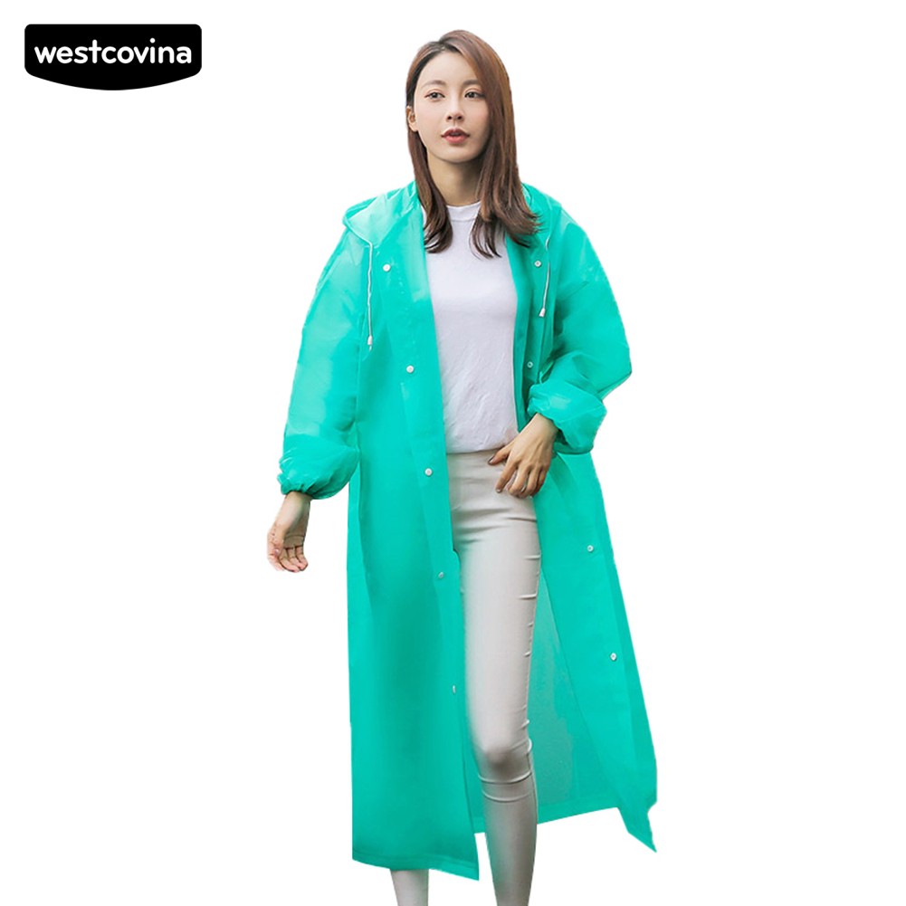WEST☔ Unisex Outdoor Travel Waterproof Hooded Drawstring Raincoat JackeT