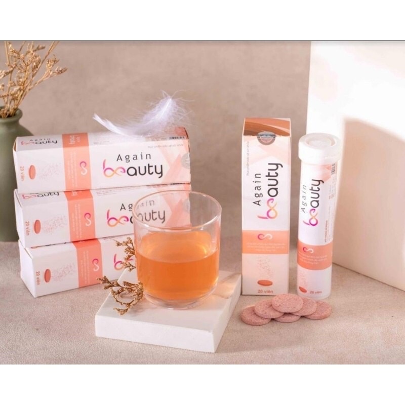 Viên Sủi Làm Trắng, Trẻ Hóa Da, Mờ Nám, Chống Lão Hóa  Again Beauty - Hộp 20 Viên