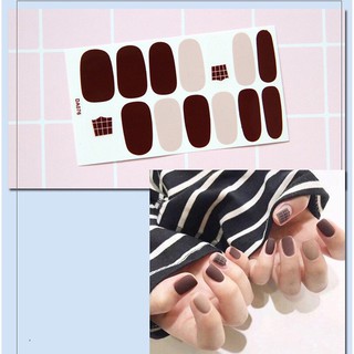 [NailSaigon tặng Dũa] Bộ 14 Stickers dán móng tay hoạ tiết Đỏ Bordeaux