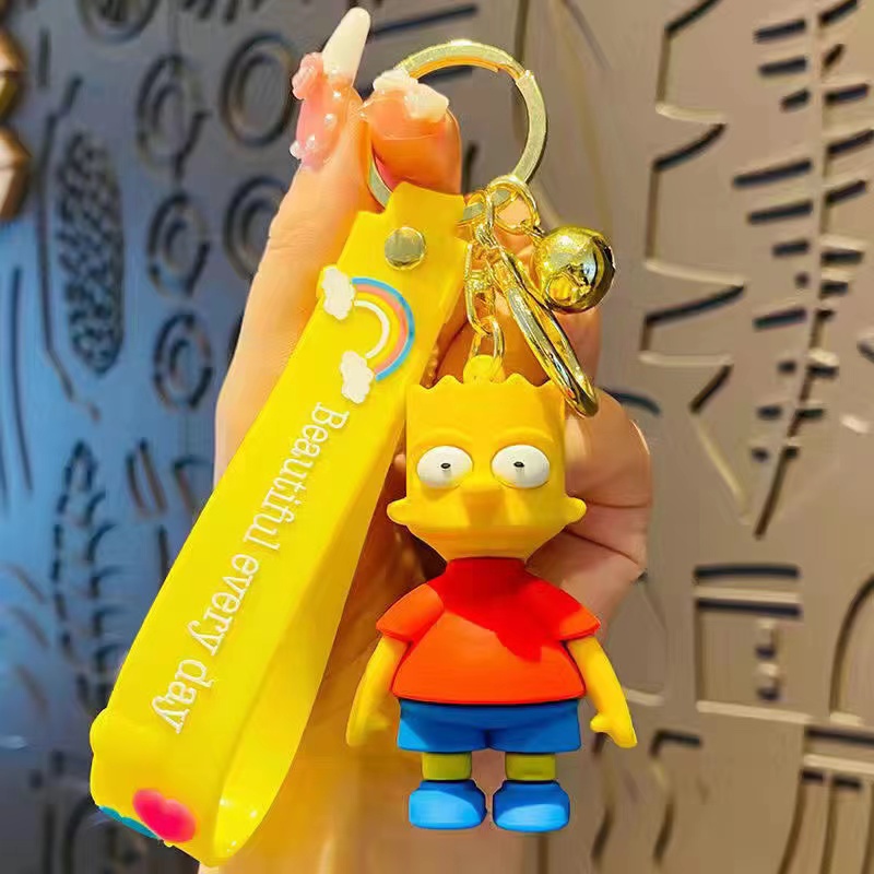 Móc Khóa Nhựa Pvc Hình Gia Đình Simpsons Hoạt Hình Dễ Thương