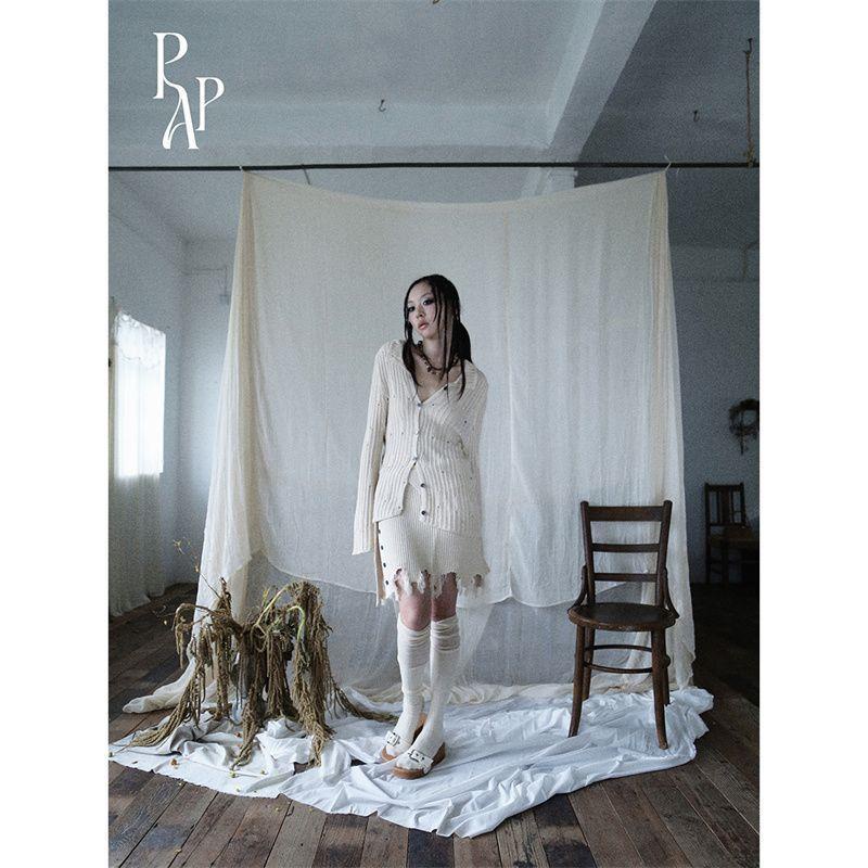 Pit a pat Set Áo Sweater Dệt Kim Dáng Ôm Phối Chân Váy Thời Trang Mùa Thu Dành Cho Bạn Nữ