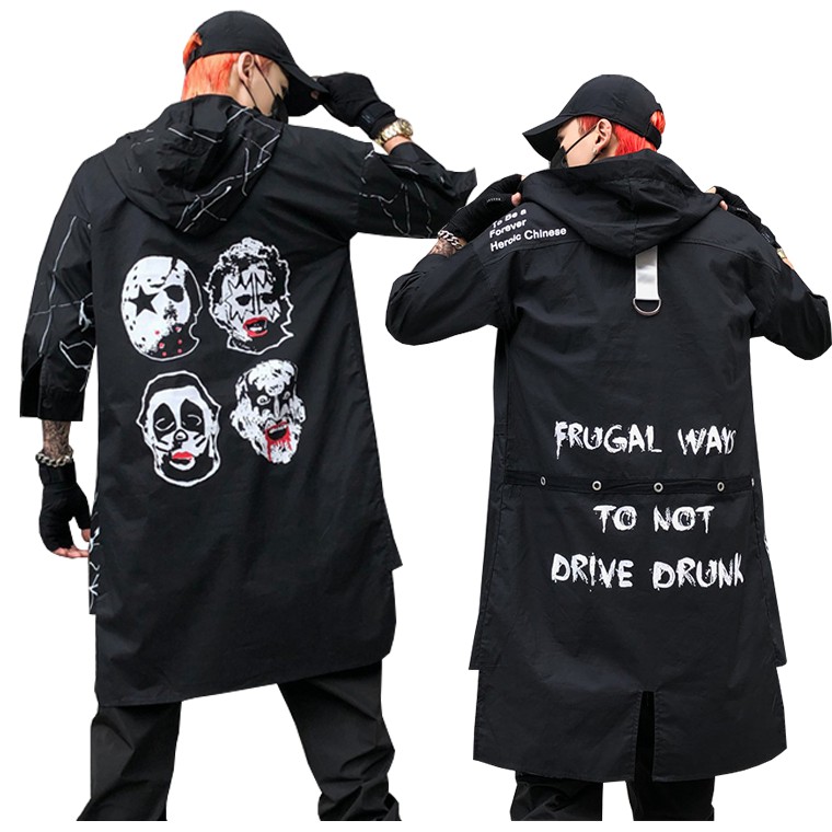 Áo Khoác Mỏng Nhẹ Sơ Mi Nam Dáng Dài Mũ Trùm Đầu Kiểu Hầm Hố Phối Chữ Cá Tính SOMI NAM 18-19 | BigBuy360 - bigbuy360.vn