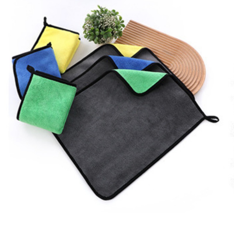 Khăn lau xe hơi ô tô chuyên dụng, khăn lau đa năng Microfiber 2 mặt siêu thấm hút