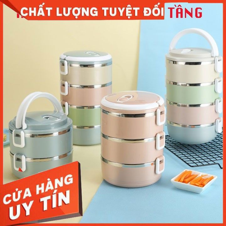 Cặp Lồng Cơm 4 Tầng - Cà Mên Giữ Nhiệt 4 Tầng Lúa Mạch