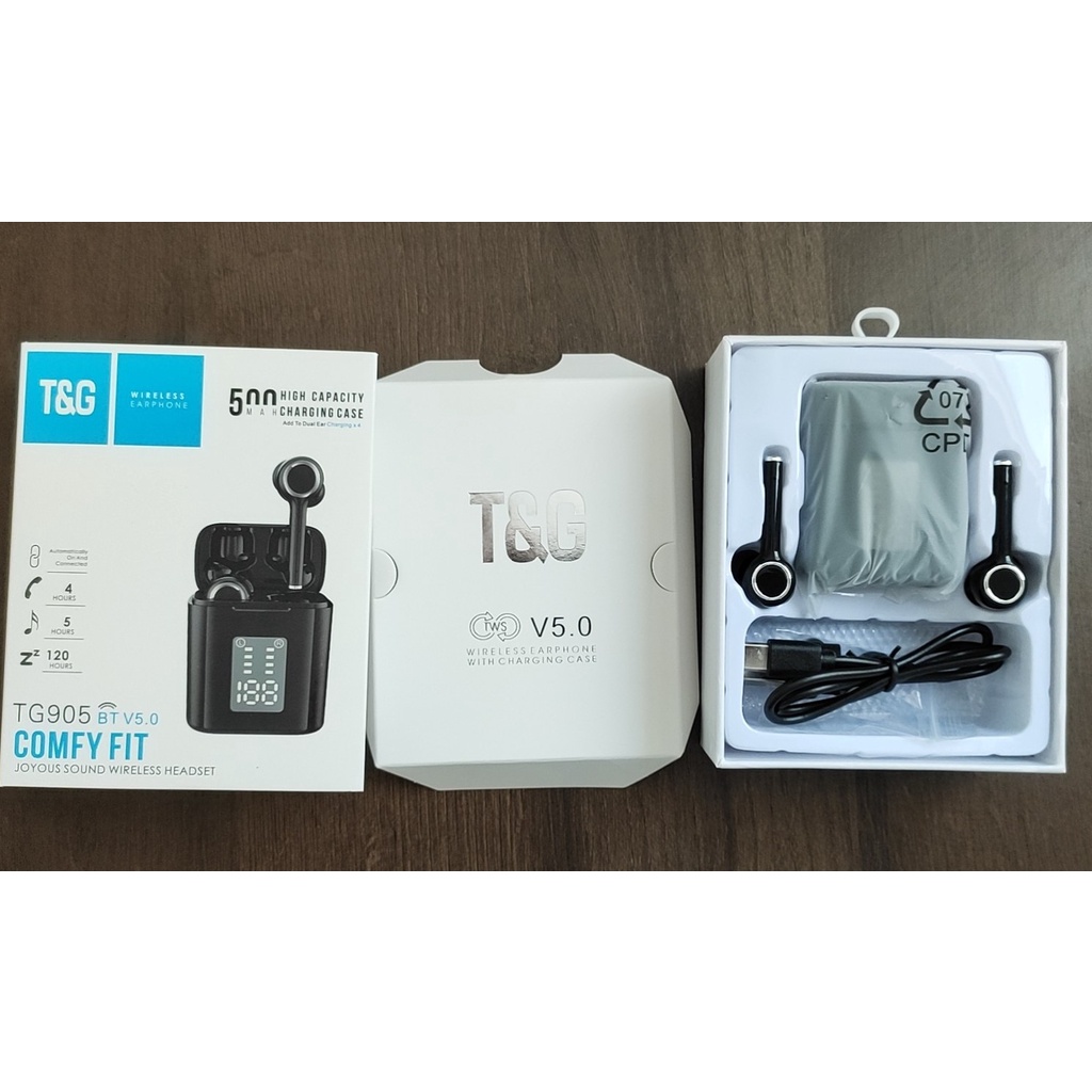 Tai Nghe Bluetooth Không Dây TG905 Âm Bass Mạnh, Màn Hình Kỹ Thuật Số LED, Chống Thấm Nước, Cảm Ứng Chạm Thông Minh