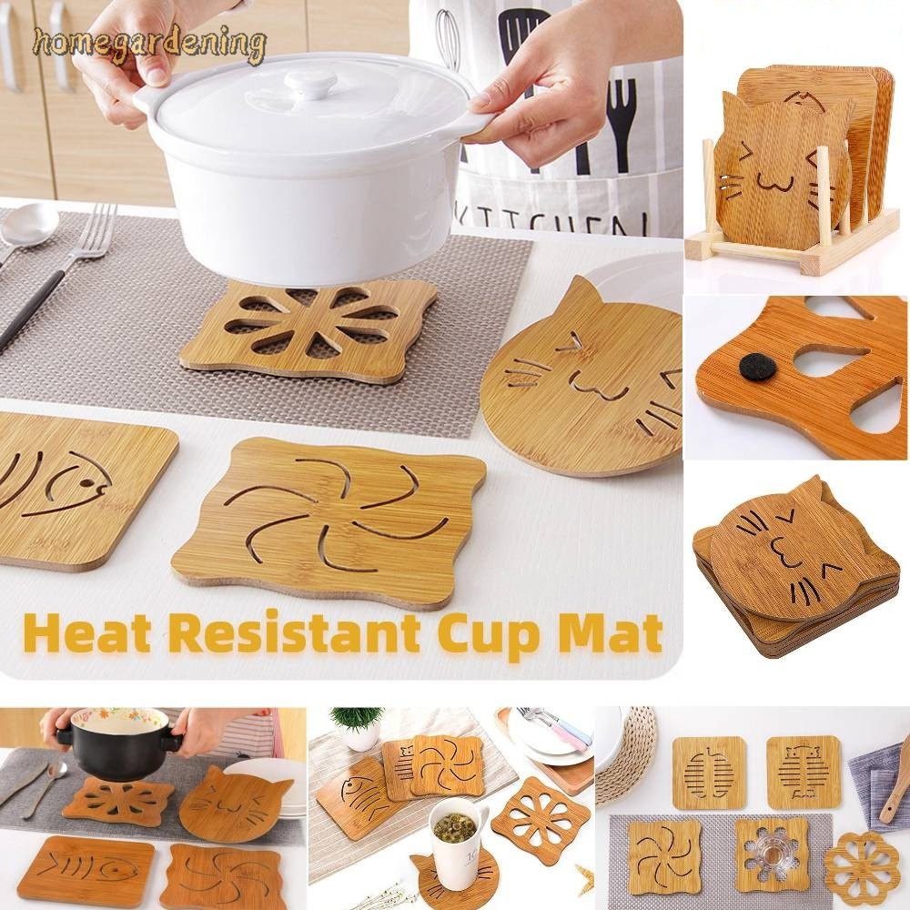Miếng lót nồi bằng gỗ chịu nhiệt chống trượt tiện lợi