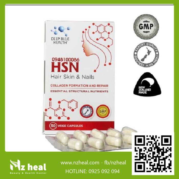 Viên uống HSN Deep Blue Health dưỡng ẩm sáng da dưỡng tóc móng