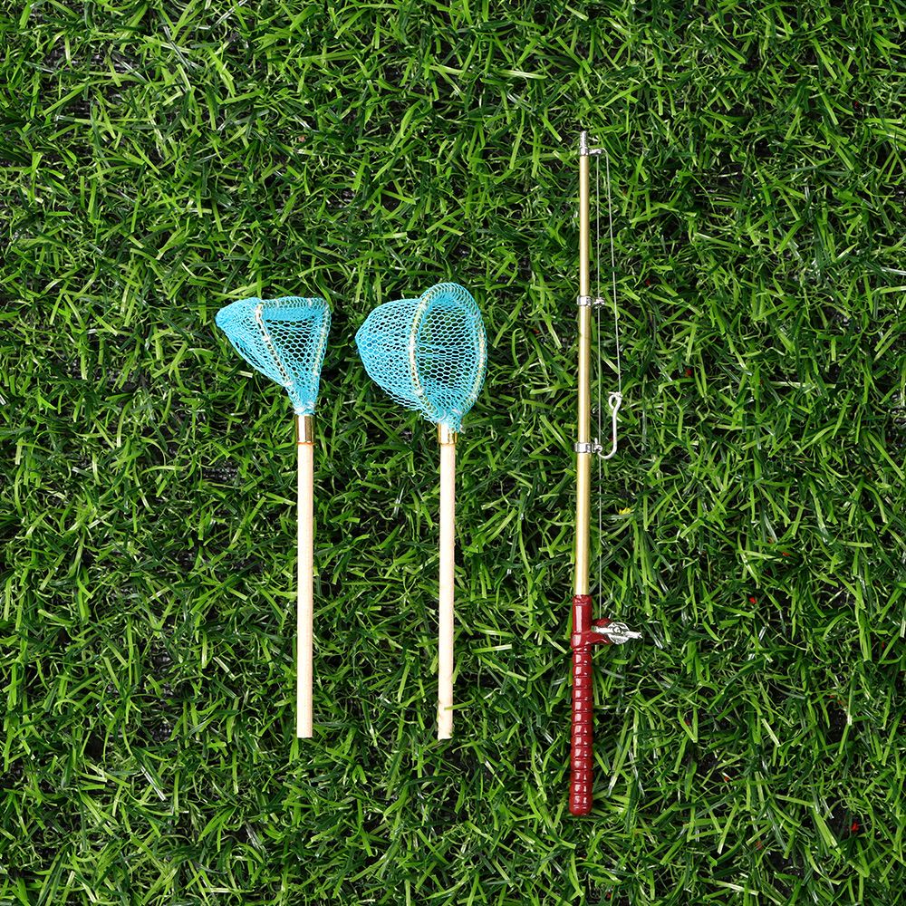 Mô hình cần câu lưới đánh cá mini 1:12 trang trí nhà búp bê