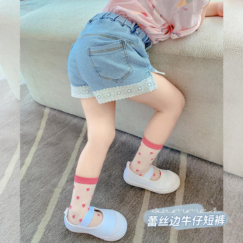 Quần short denim mỏng chất liệu cotton phong cách mùa hè năng động dành cho bé gái