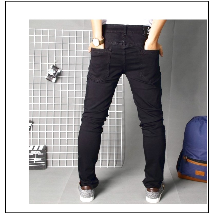 quần jean nam ĐEN TRƠN chất jean giãn tốt ĐT2-MS00/7