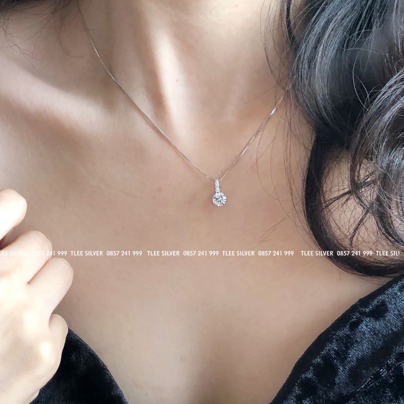 Vòng cổ bạc nữ Tlee, Dây chuyền mặt đá nữ tính - TleeJewelry