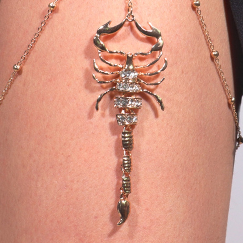 Vòng Đeo Đùi Hình Bò Cạp Phối Dây Xích Chống Trượt Thời Trang Mùa Hè Cho Nữ