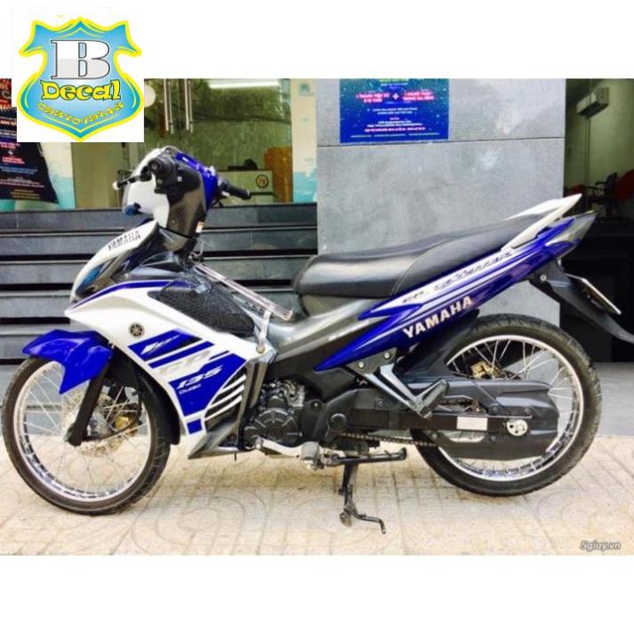 ( Quí khách vui lòng mang ra tiệm cho thợ dán ) Tem EX 2014 TRẮNG XANH GP TEM IN [Bi Decal]