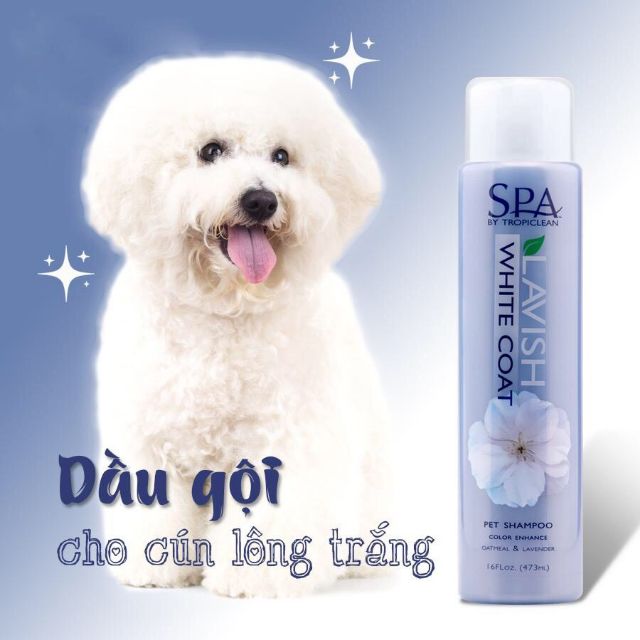 Dầu tắm gội Spa Tropiclean dành cho chó lông trắng
